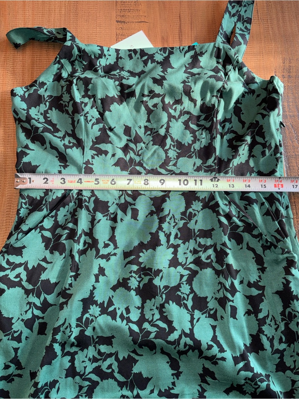 41 Hawthorn Green Floral Sheath Midi Dress green black Square Neck size 10 nwt! - Picture 11 of 15